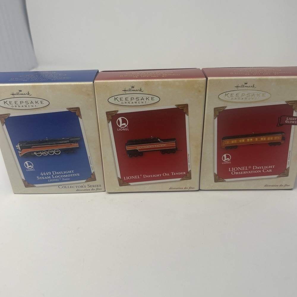 Hallmark Keepsake Lionel Trains 4449 Daylight Locomotive Tender Observation Car